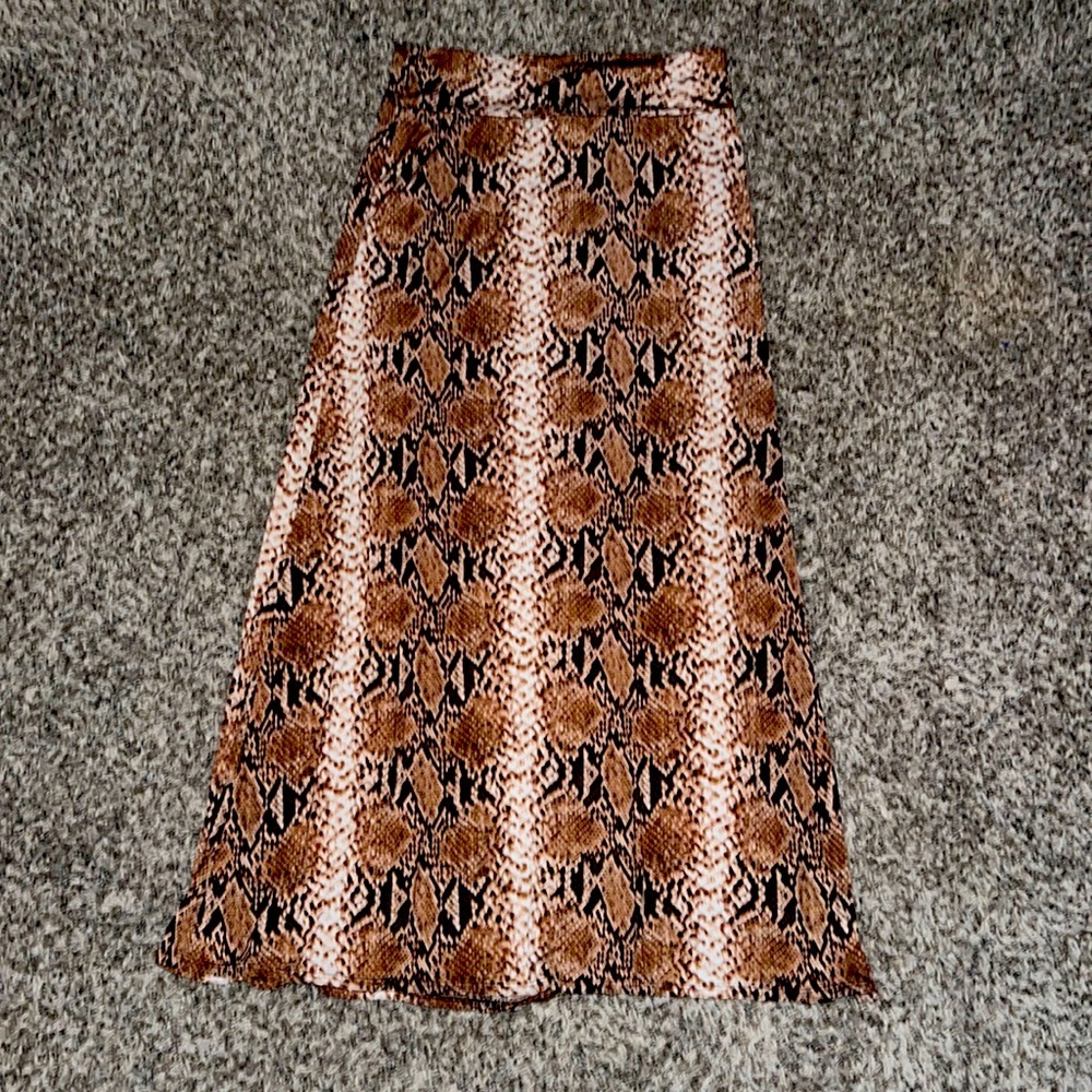 Silk Cheetah Long Skirt
